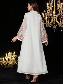 Al Najma Vestido elegante y lujoso personalizado para mujeres, con bordados y cuentas, Modesto kaftan