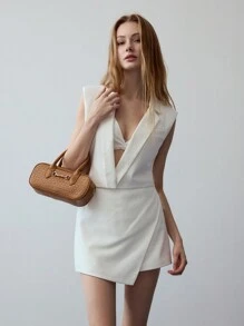 MOTF STUDIO LAPEL COLLAR WAISTCOAT - White - View 4