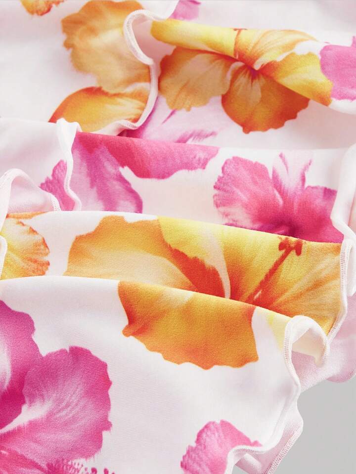 SHEIN MOD Women's Knitted Printed Mini Skirt, Vacation Floral Print A-Line Skirt, Spring Skirt,Rave Outfits Festival, Skirts For Summer