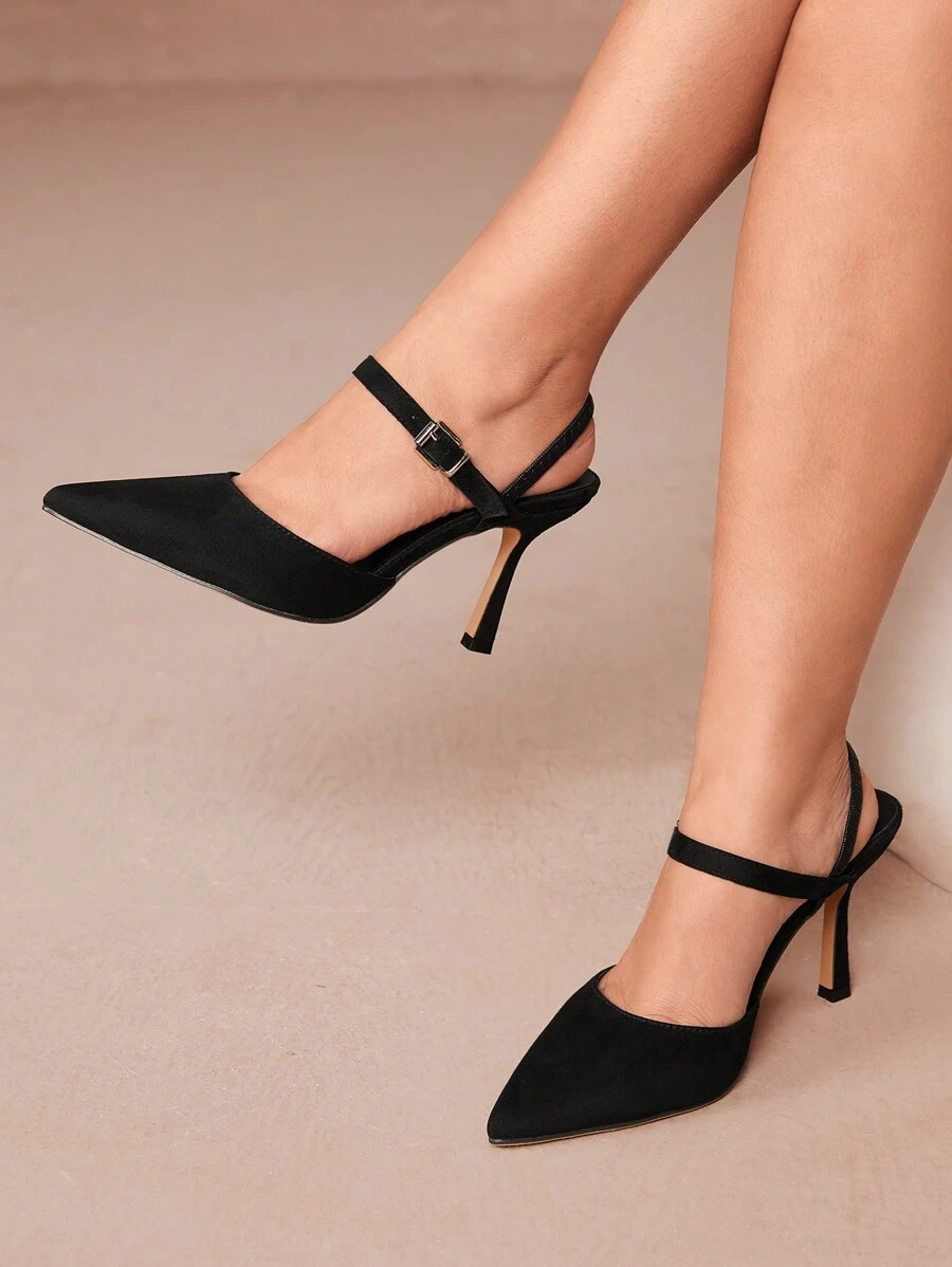 CUCCOO CURVES Women's Pointed Toe Fashion Daily Commute High Heel Pumps Spring Shoes Spring Break Easter - Black - View 1