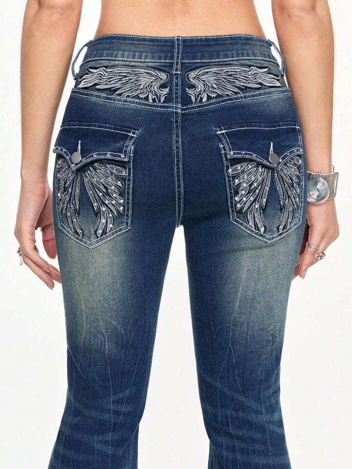 Our Grunge Punk Y2K Vintage Cropped Low Waist Bootcut Jeans For