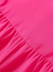 少女紫红色直筒紧身衣和连体裤，散发青春活力，兼具时尚与优雅 - 玫紅色 - 查看 4