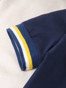 SHEIN Baby Jungen Britischer Stil Kurzarm gestreiftes Hemd mit lockerer Shorts, geeignet für Hochzeiten, Geburtstagsfeiern, Familientreffen - Verschiedenfarbig - Übersicht 7