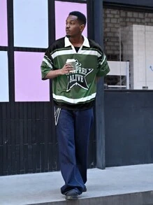 Manfinity VCAY 男士宽松数码印花短袖 Polo 衫