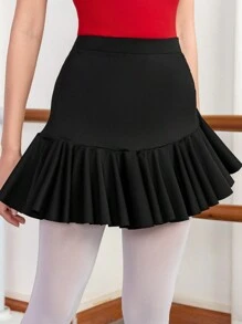 Dansine 女士紧身健身连体衣，成人体操连体衣，荷叶边A字纯色高弹高腰女式短款上衣，芭蕾舞裙女式短裙黑色短裙女式短裙女式短裙，女士时尚休闲修身舞蹈服，芭蕾舞服，泳衣，高弹面料，宽容度强，高交叉设计使腿看起来更细更长，时尚领口/背部设计，适合度假