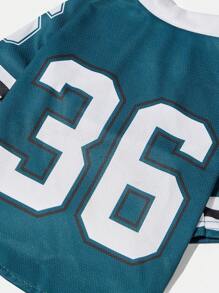 PETSIN 1 件宠物狗猫橄榄绿色数字印花时尚狗针织 T 恤，男女通用 - 彩色 - 查看 7