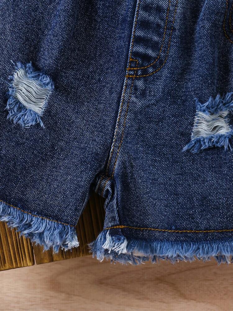 Bộ 2 món thời trang cho bé gái, gồm áo hai dây màu cam và kaki, cùng quần short denim rách. - trái cam - Xem 6