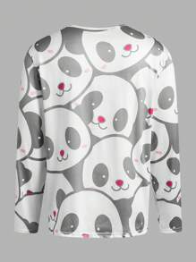 Cute Panda Print Men's Sleepwear Set - Multicolor - View 8