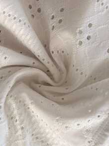 Soleia 全新褶皱胸部纹理针织开叉设计女式衬衫，适合春假、圣帕特里克节、复活节女士、音乐会女士、优雅、度假、商务休闲女士、西部、可爱、波西米亚风、乡村、端庄、街头服饰、热带、辣妹、花卉、露背 - 白色 - 查看 7