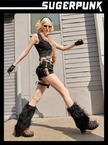 Sugerpunk Women's Fashionable Black Backstrap Wooden Clog Platform Slingback Shoes Spring Shoes Spring Break Easter Prom Heels - Brown - View 9