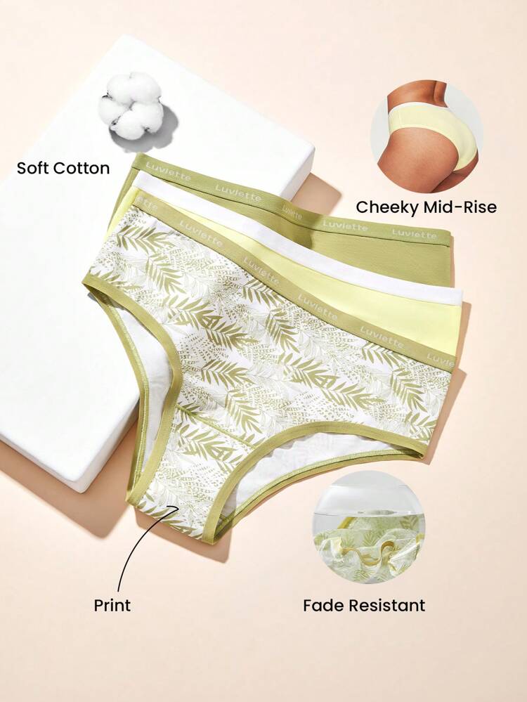 3-Pack Cotton Mid-Waist Cheeky Underwear