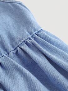 Maija Kids Maija Kids Young Girl Cute Bow Knot Denim Spaghetti Strap Dress In Blue,Kid Girls Spring And Summer Casual Vacation Country Boho Wear, Beach Outfits For Kid Girls,Spring Break Outfits,Rave Outfits Festival Denim Dress