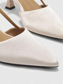 CUCCOO BIZCHIC 女士百搭纯色尖头细高跟中跟鞋，优雅舒适，适合工作装 - 杏色 - 查看 7