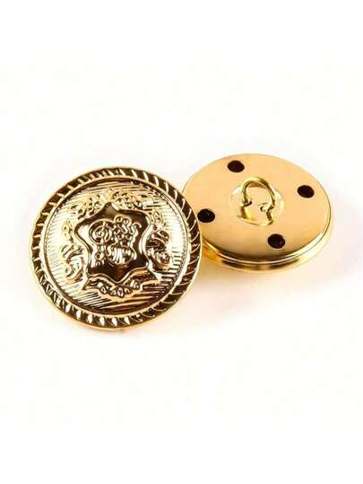 SHEIN 20PCS Metal Round Shank Buttons Vintage Buttons Sewing Buttons Decorative Buttons,Buttons For DIY Crafts Arts & Crafts Supplies , Buttons For ClothingSewing & Knitting Supplies.( Color: Gold)