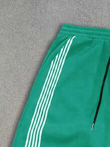 Aesthetic Post--Loose Fit Men's Slogan Graphic Drawstring Waist Green Sweatpants - Cadet Blue - View 4