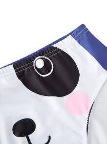 3pcs Milk Silk Panda Cartoon Print Funny Triangle Brief Underwear For Teenagers