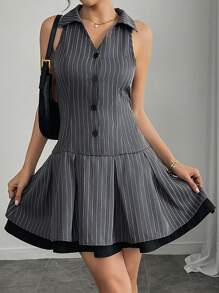 SHEIN Unity Women's Casual Simple Fashion Everyday Dress - Black - View 4