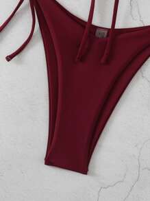 SHEIN Swim Solid Color Bikini Set, Vacation Beach For Summer