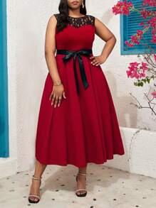 SHEIN Lady Christmas Party Dress Plus Size Dresses