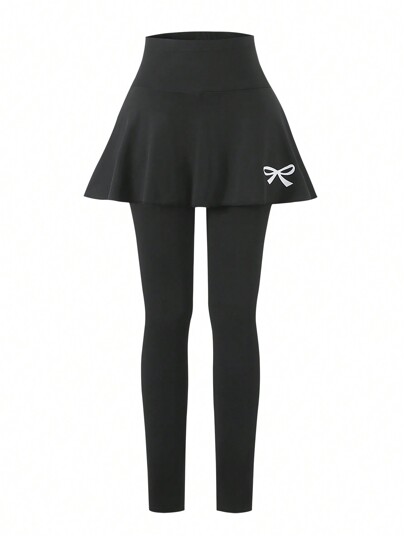 Sparklyn Leggings elegantes y casuales con estampado de moño para niña preadolescente, aptos para primavera, otoño y verano, excelentes para uso al aire libre