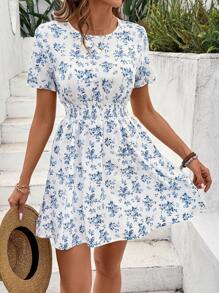 Breezaya 休闲 - 现代休闲 休闲 - 度假休闲 田园风连衣裙 - 藍色 - 查看 6