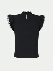 SHEIN Explorewe Teen Girl Fashionable Sleeveless Black Blouse Top, Summer