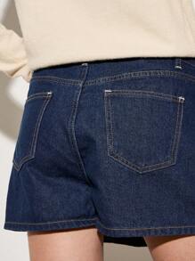 AiiRZ Classic A-Line Denim Mini Skirt Raw Indigo High Waisted Contemporary Urban Casual Versatile Spring Summer Fall Fashion Essential