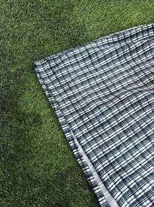 Women's Mid-Rise Casual Blue And White Plaid Shorts, Suitable For Spring/Summer Outdoor Vacation - Multicolor - View 4
