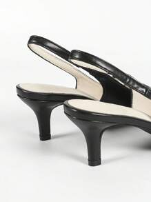 CUCCOO BIZCHIC Women Fashionable Mid-Heeled Pointed Toe Backless Flats Spring Shoes - Black - View 6