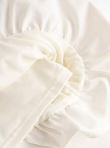 SHEIN Girlism Teen Girl Summer White Spaghetti Strap Ruched Peplum Skater Dress