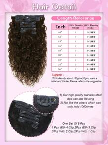 8pcs/Set Clip In Hair Extensions Water Wave Dark Chocolate Brown Remy Human Hair Long Corn Wave Hair For Women Daily Use Clip Ins Hair Extensions - S4 - View 5