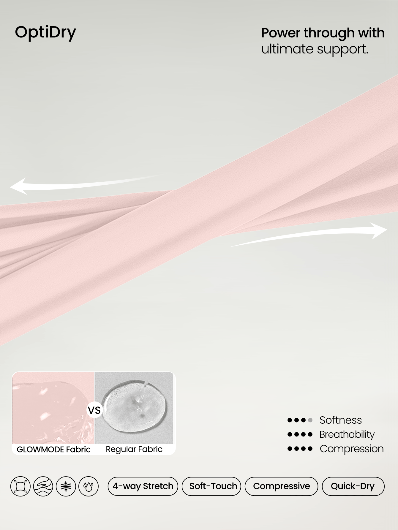 GLOWMODE 高支撑前拉链扣式工字背心运动文胸健身房健身运动背心速干吸湿排汗 - 粉色 - 查看 5