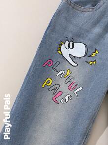 SHEIN Young Boy's Casual Everyday Denim Long Pants - Blue - View 6