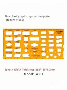 模板测量尺圆形椭圆尺 K 树脂绘图设计家具建筑师模板绘图尺 - 薑色 - 查看 11