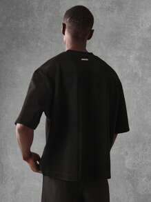 SUMWON Camiseta de hombre oversize de estilo urbano de manga corta básica