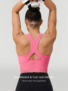 GLOWMODE Reggiseno sportivo Powersculpt™-Air con coppa integrata, ad asciugatura rapida e antitraspirante, a schiena aperta, per alto impatto, allenamenti e corse