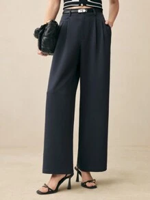 BizChic 灰色阔腿办公室女士裤，女士春夏阔腿裤 - 深灰色 - 查看 3