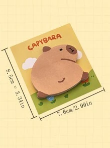 Set de 4 notas adhesivas con forma de topillo de agua, almohadillas de notas con forma de capibara con fuerte adhesivo, diseño de dibujos animados y alto atractivo visual para estudiantes - Multicolor - Ver 9