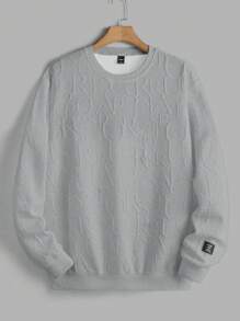 Manfinity Homme Men's Round Neck Long Sleeve Simple Graphic Top And Pants Casual Outfit