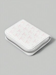 ROMWE Kawaii 粉色蝴蝶结设计多功能卡槽女士小钱包迷你钱包钱包小钱包 - 彩色 - 查看 2