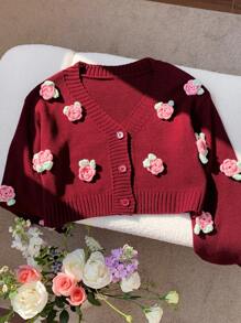 Comfortcana Áo khoác cardigan nhẹ thường ngày cho nữ, thời trang và đa năng để mặc hàng ngày - Màu đỏ tím - Xem 5