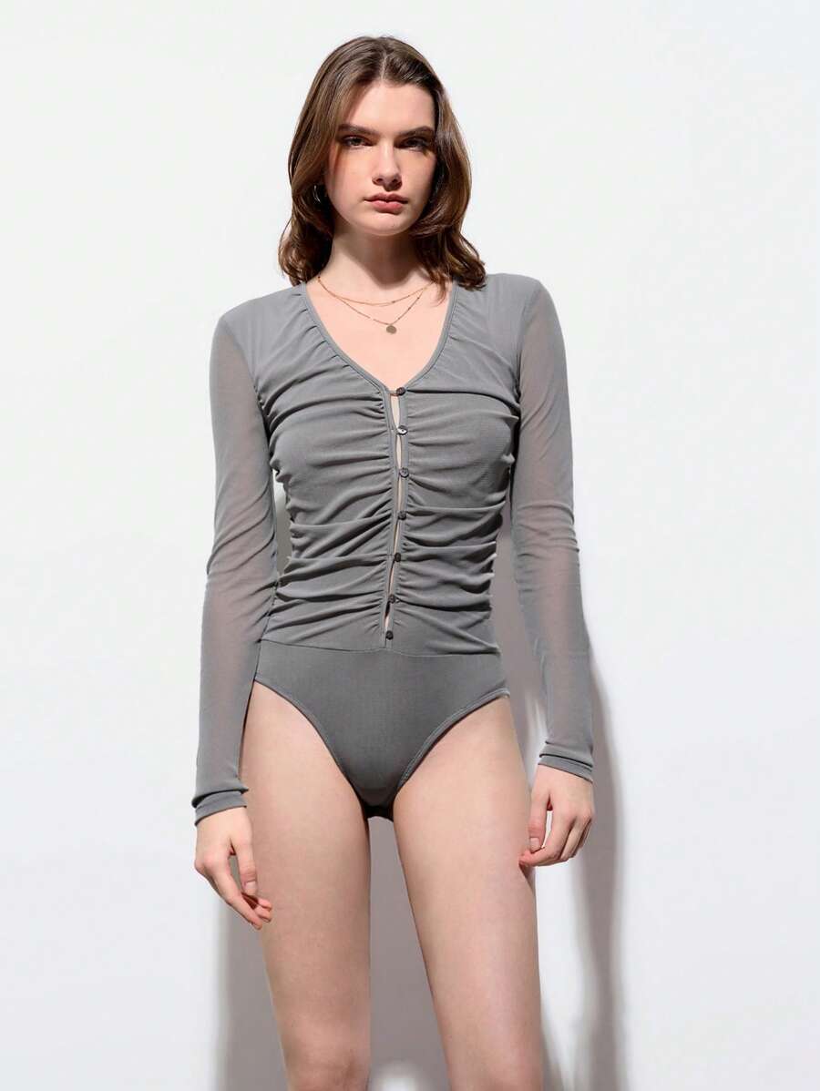 Maija Bộ đồ liền thân nữ gợi cảm xếp ly eo màu xám phong cách mới mùa xuân và mùa hè đô thị hiện đại thanh lịch không tay hàng ngày giản dị đi làm phù hợp để đi chơi, tiệc tùng ngày lễ, đám cưới, hẹn hò - Xám - Xem 1