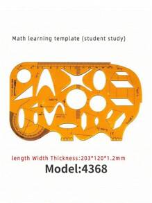 模板测量尺圆形椭圆尺 K 树脂绘图设计家具建筑师模板绘图尺 - 薑色 - 查看 26