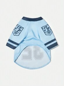PETSIN 1pc Pet Dog Cat Blue #32 LA Number & Letter Print Jersey, Fashionable Casual Breathable & Soft Dog Shirt