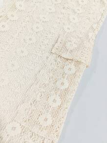 女士钩针蕾丝边象牙白裤子 - 杏色 - 查看 4