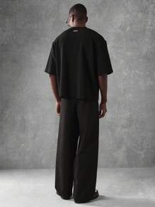 SUMWON Camiseta de hombre oversize de estilo urbano de manga corta básica