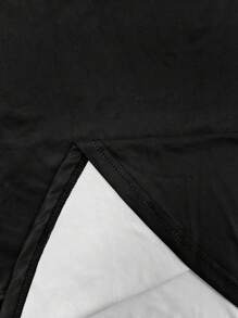 SHEIN VCAY 大码女式长款修身向日葵花卉印花连衣裙，夏季 - 黑色 - 查看 8