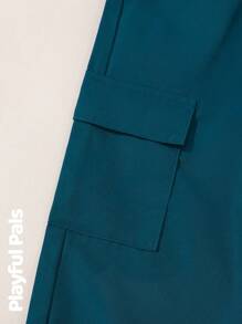 SHEIN 1pc Young Boy Solid Color Casual Everyday Pants - Royal Blue - View 6