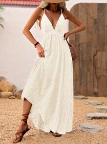 Breezaya Wrap Backless Vacation Casual Casual - Modern Casual Dress - Apricot - View 3