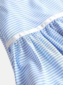 Girlism 少女学校/返校季，甜美可爱丝带蝴蝶结条纹迷你裙芭蕾短裙